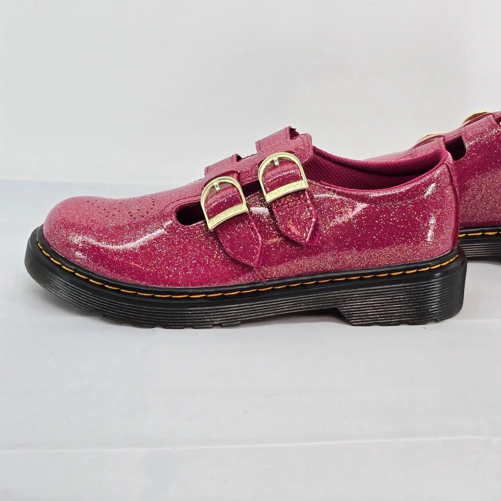 Dr. Martens 8065 J Pink Glitter Mary Jane Shoes Kids Size 3 US 34 EU New